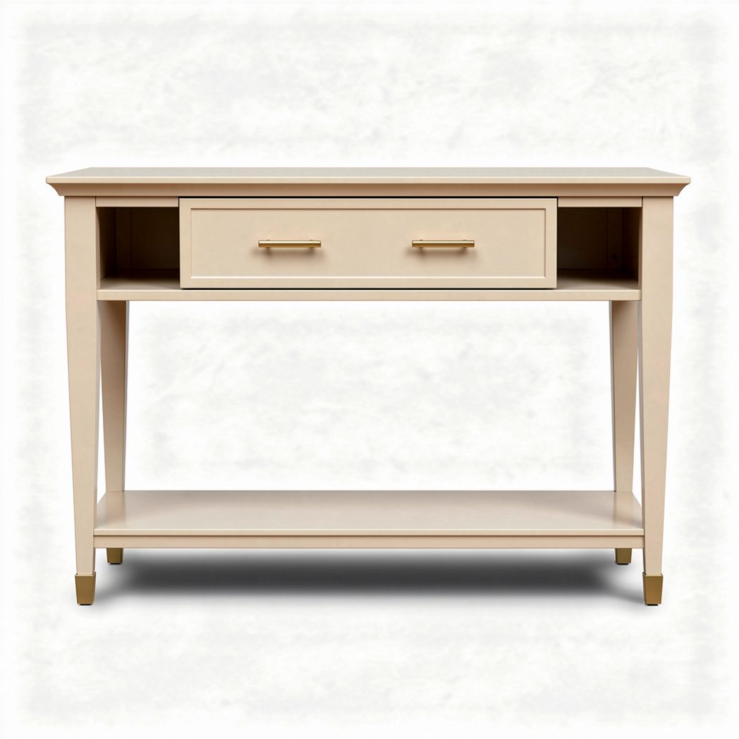 Kast met lade en open plank in beige 100 x 40 x 80cm