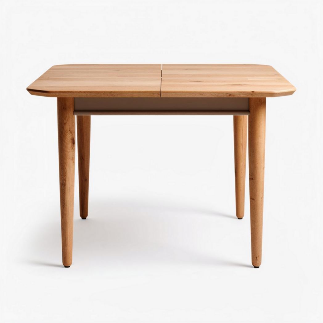 Eetkamertafel van hout 150 x 90 x 75cm met klapfunctie naturel kleur