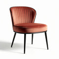 Fluwelen fauteuil met zwart metalen poten diameter 70 x 75 cm