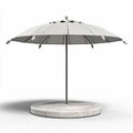 Parasol met betonnen voet 300 x 300 x 250cm grijs en beige doek