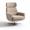 fauteuil met draaibare basis van stof in beige 85 x 80 x 100cm